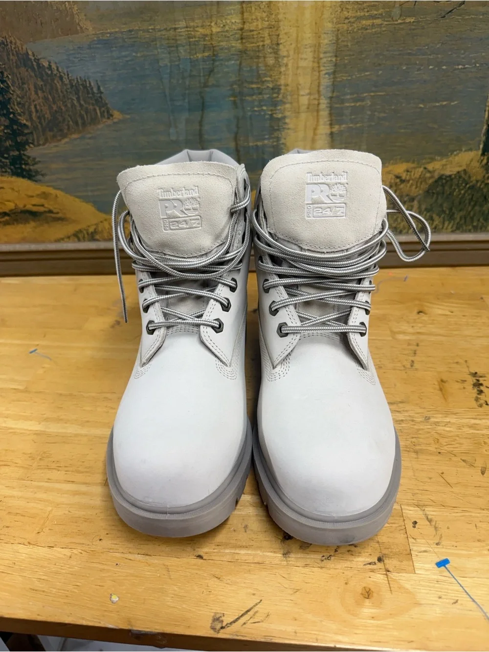 Timberland Pro 24/7 composite toe white w gray accent work boot Sz 7.5M